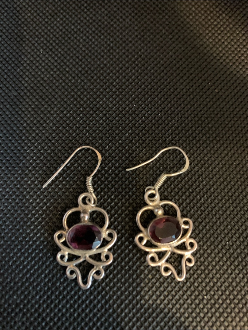 Sundance .925 Filigree Purple amethyst Gem Dangle Earrings